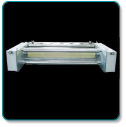 Plastic Bag Hole Punching Hot Microperforation Unit using infrared lamps, with three settings. It can operate at line speeds of over 250 m /min.